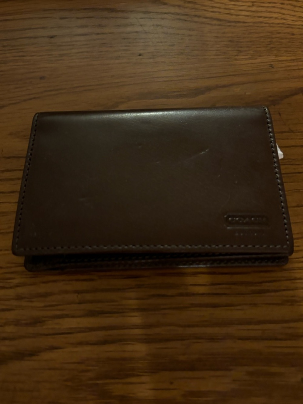 Coach Dark Brown Leather Key & Card Organizer. NWT!